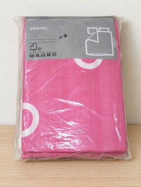 IKEA KNAVEL Pink Duvet Cover Pillowcases Full Queen Bedding Set NEW but OPENED